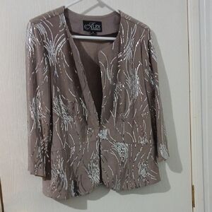 Alex Evenings Women's Brown Sequin Jacket